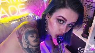 Hot Teen Deepthroat and Doggystyle Anal after Neon Party