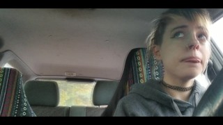 In public with vibrator and having an orgasm while driving