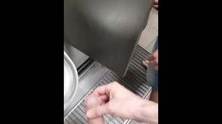 public toilet jerk and wank with a hot guy! huge dick!